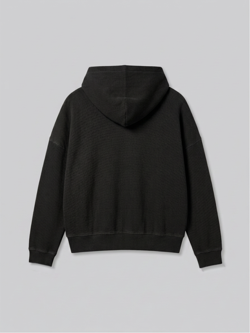 Waffle Wash Black Hoodie