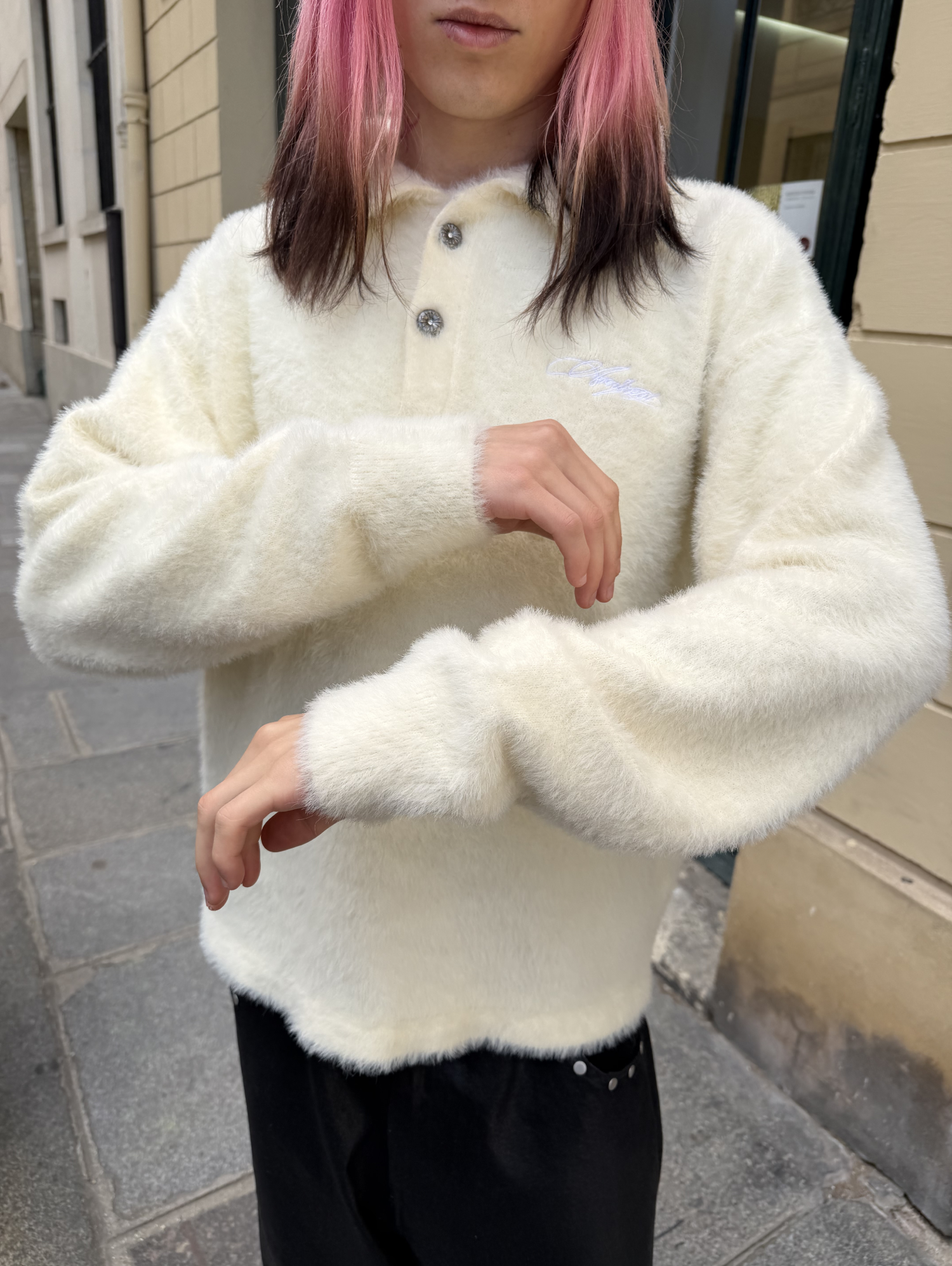 Mohair Polo Cream