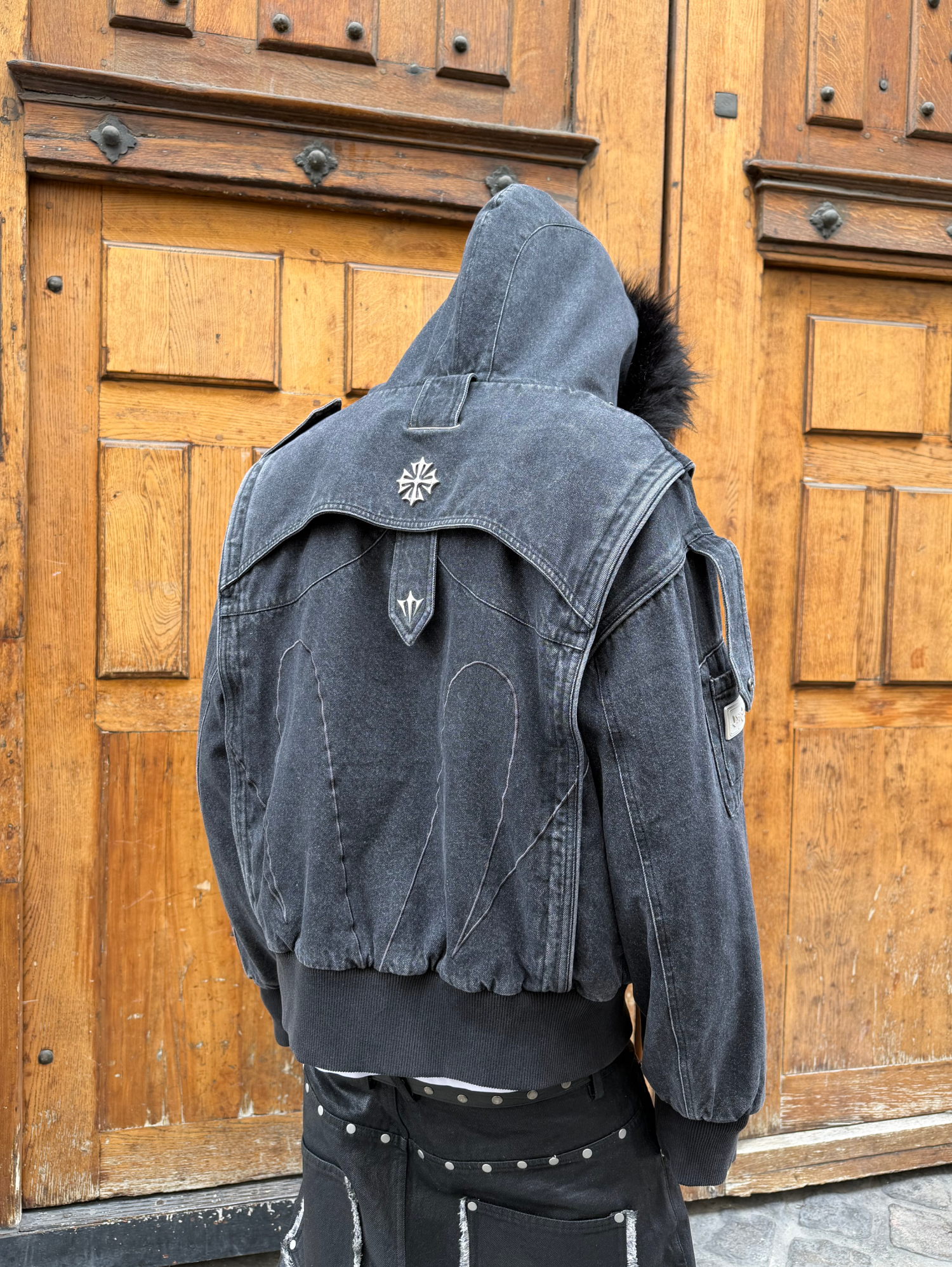 Fur Forged Denim Bomber