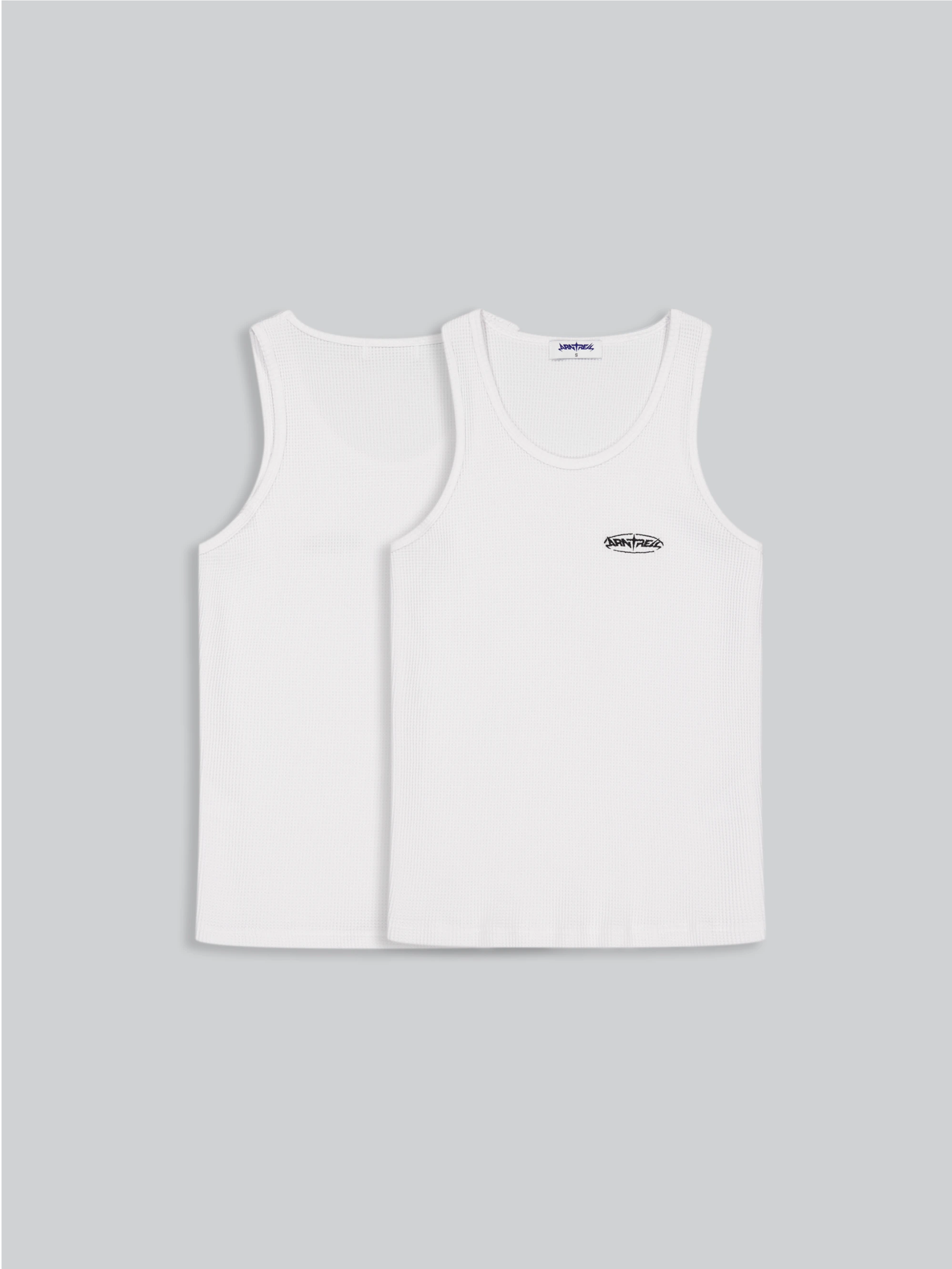 Waffle Tank Top White