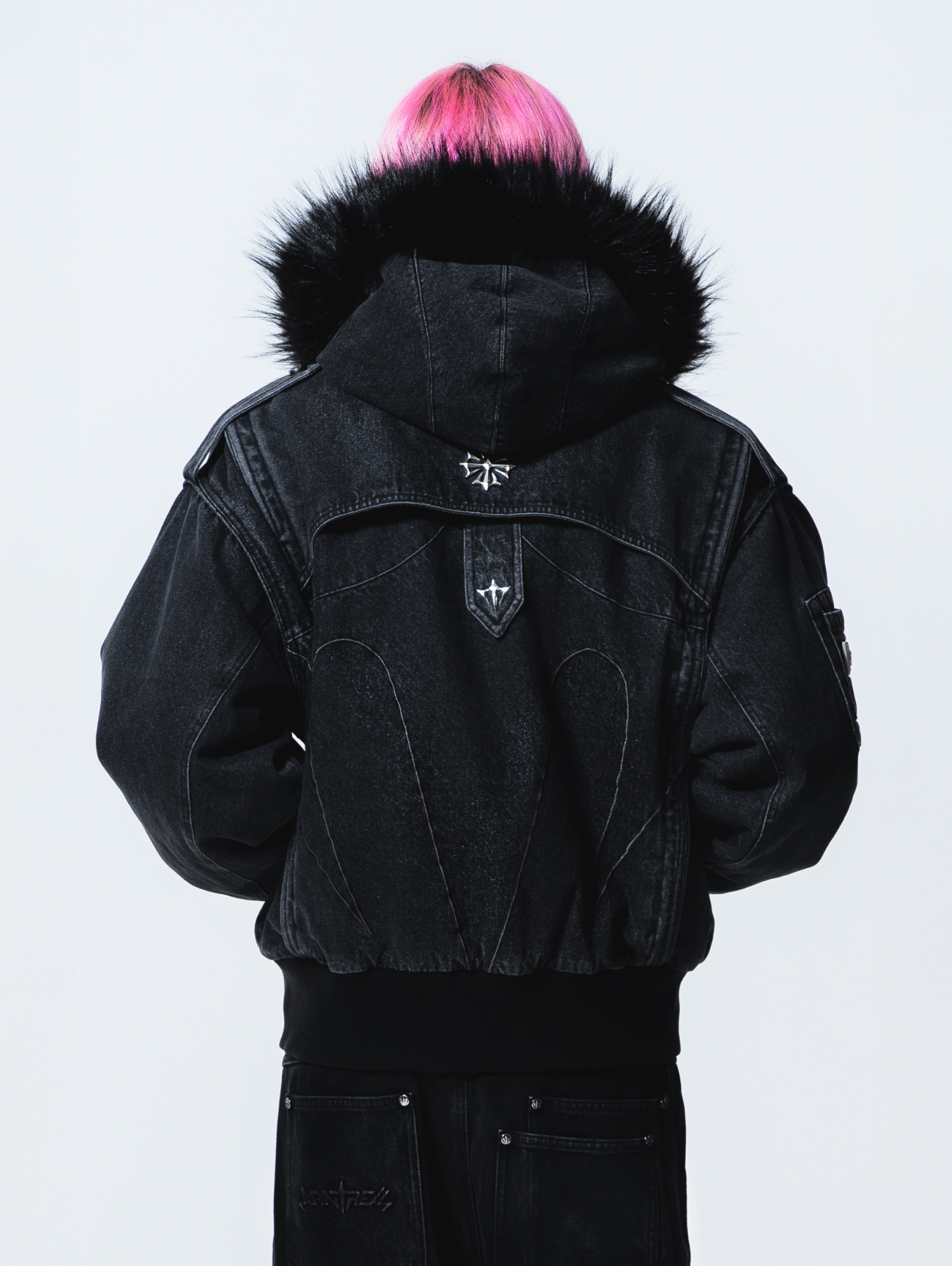 Fur Forged Denim Bomber
