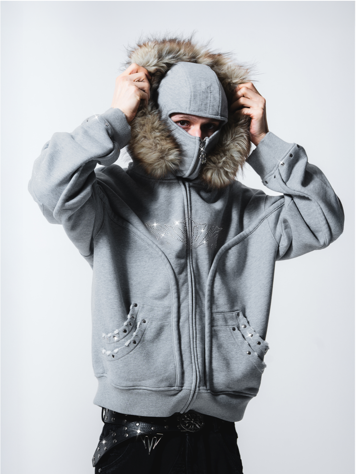 Fur Phantom Hoodie Grey