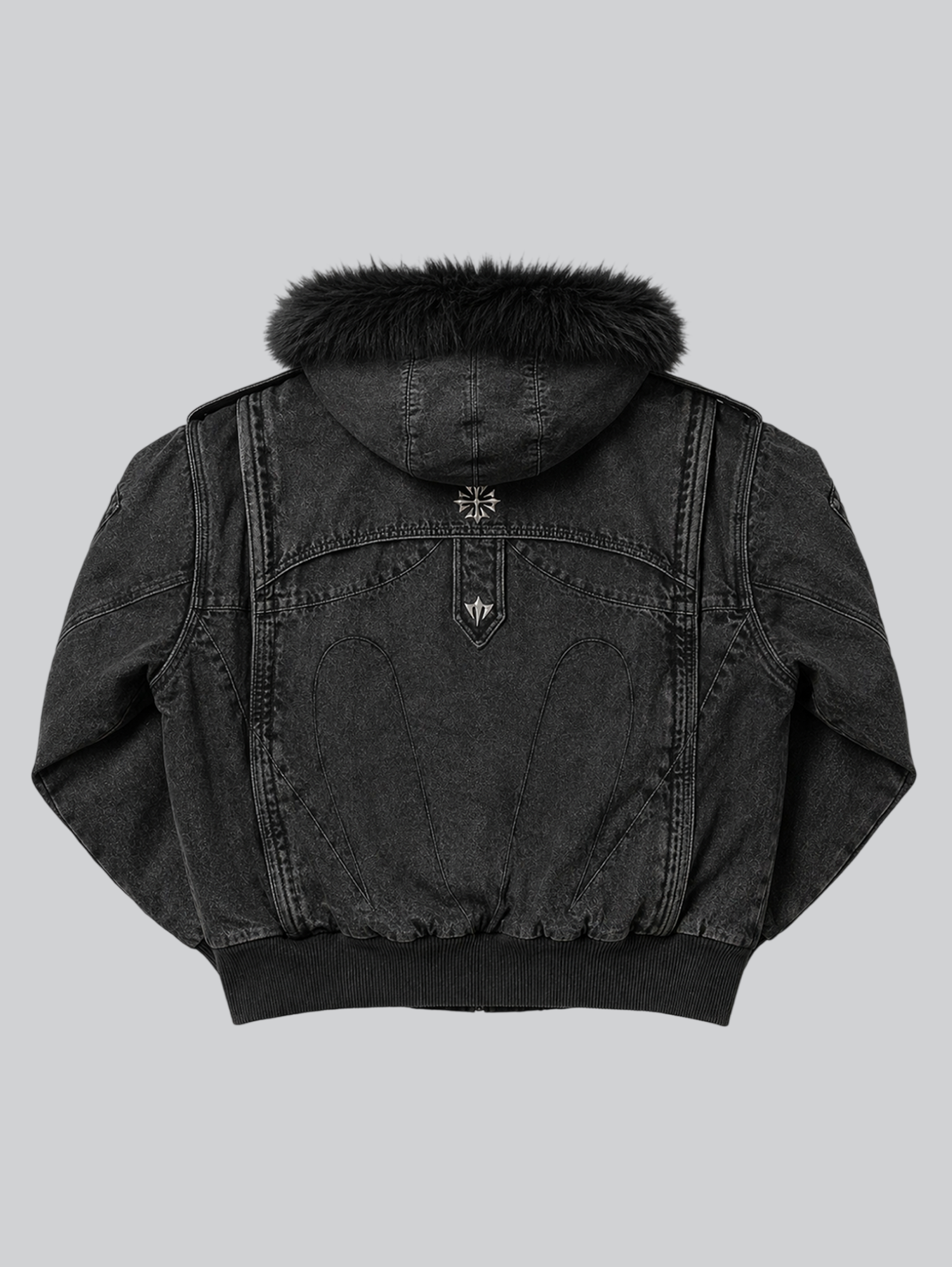 Fur Forged Denim Bomber