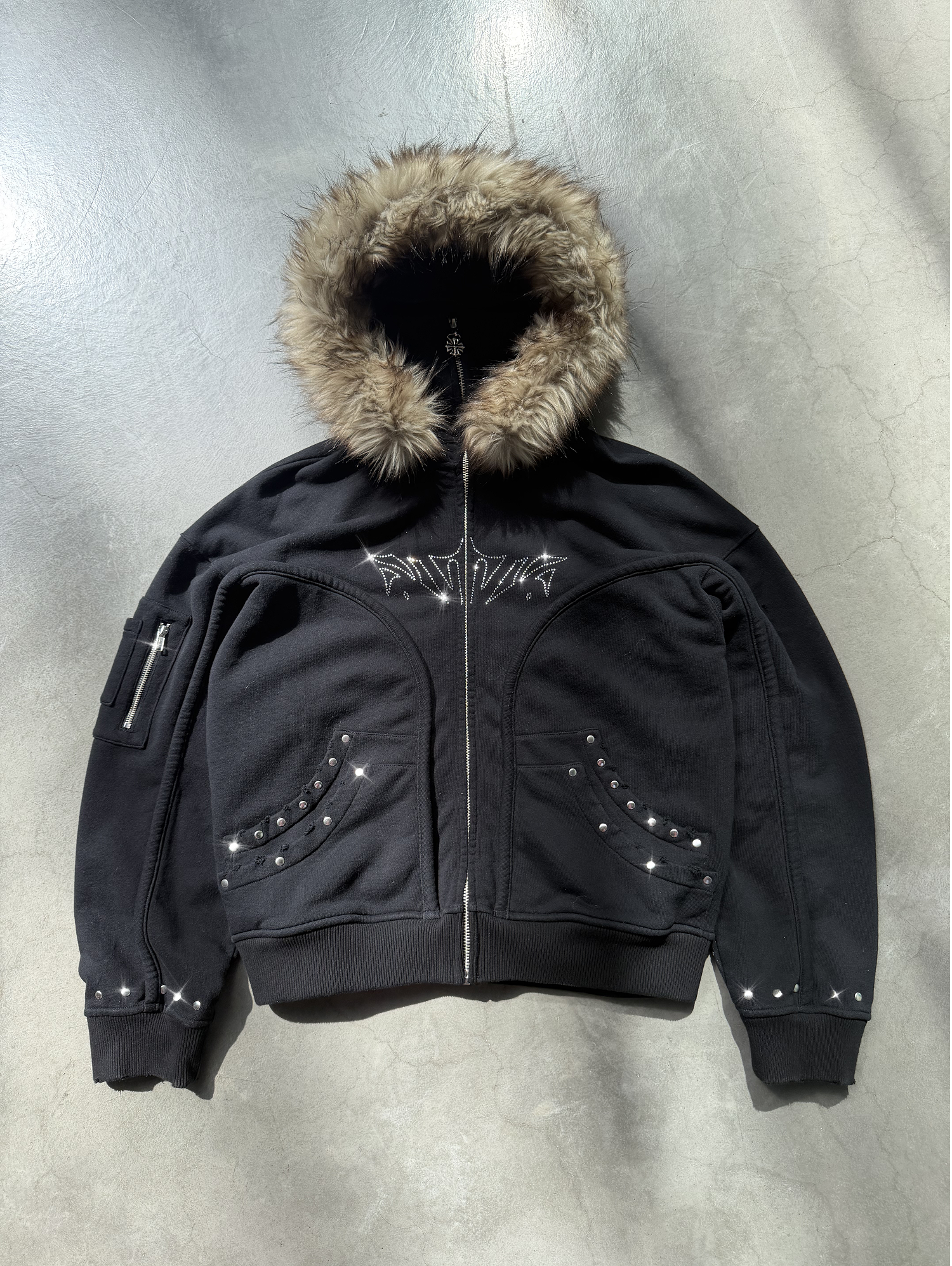 Fur Phantom Hoodie Black