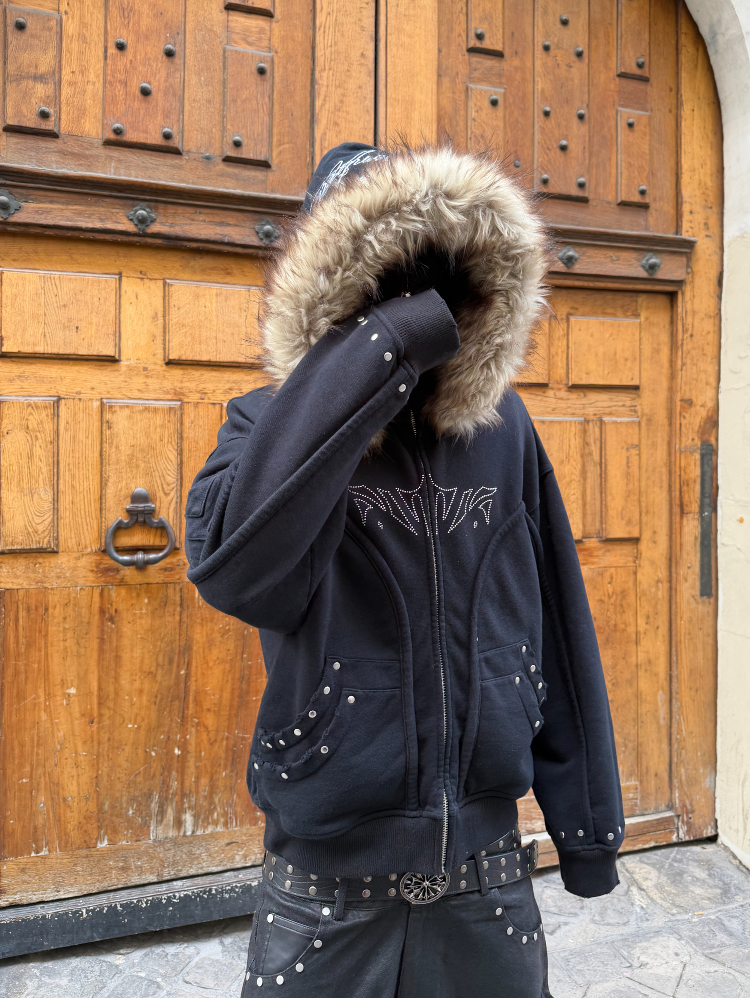 Fur Phantom Hoodie Black